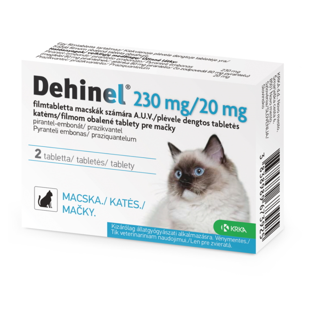 DEHINEL 230 mg20 mg pre mačky 2 tablety
