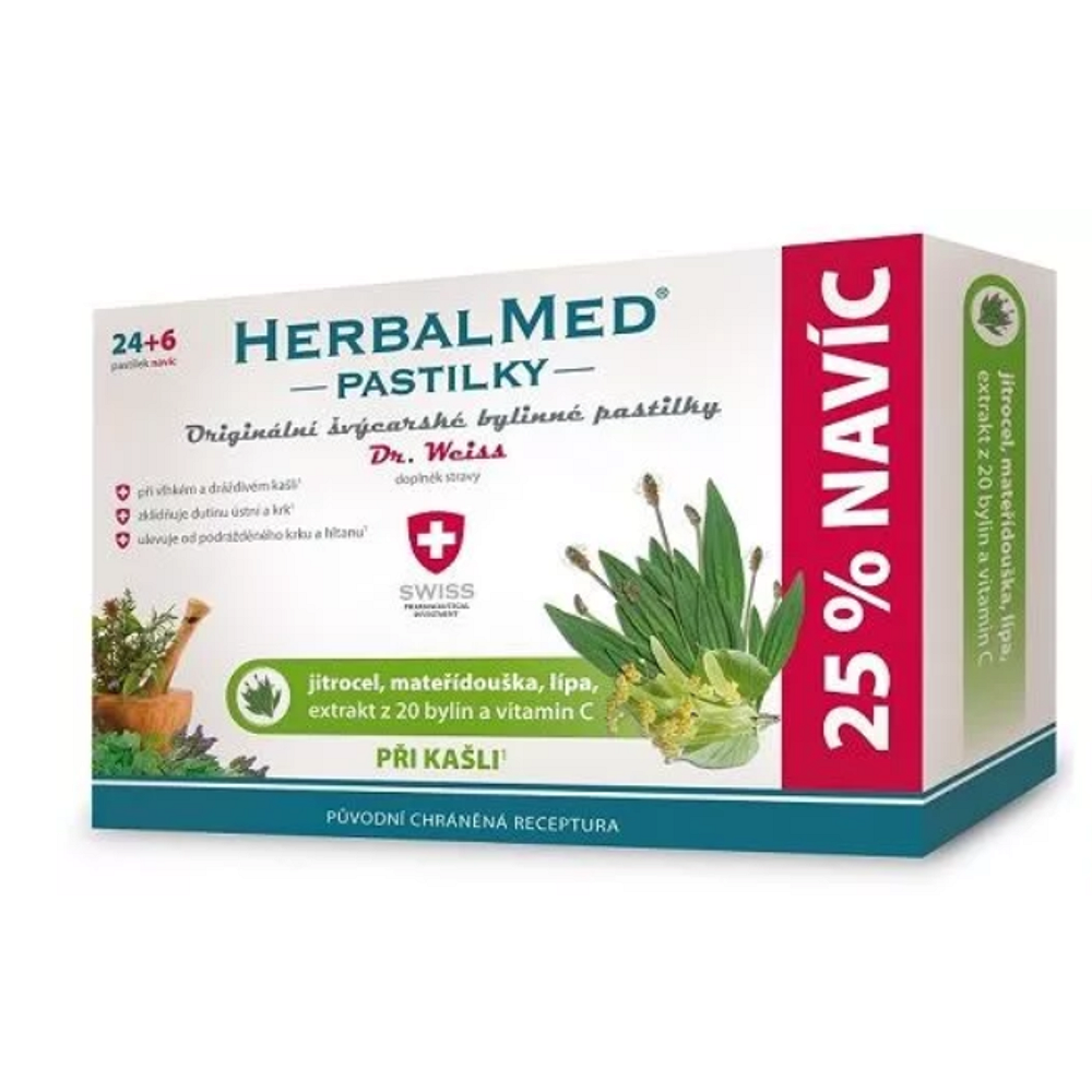 DR. WEISS HerbalMed skorocel  materina dúška  lipa  vitamín C 246 pastiliek