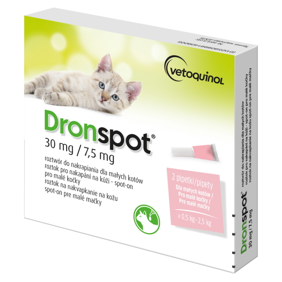 DRONSPOT 30 mg7,5 mg spot-on pre malé mačky 2x0,35 ml