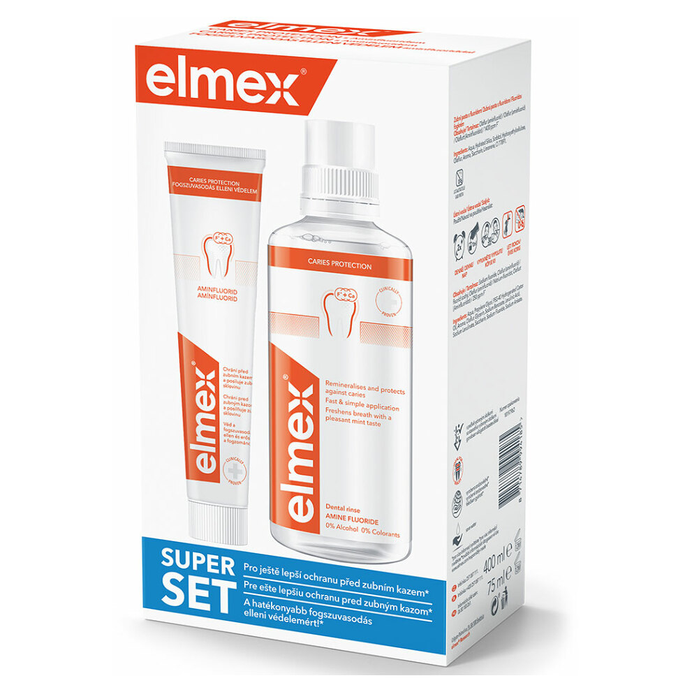 ELMEX Caries Protection ústna voda 400 ml  Zubná pasta 75 ml