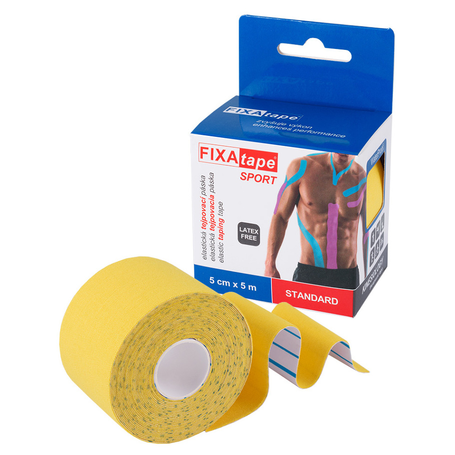 FIXAPLAST Fixatape šport štandard tejpovacia páska 5 cm x 5m žltá 1 kus