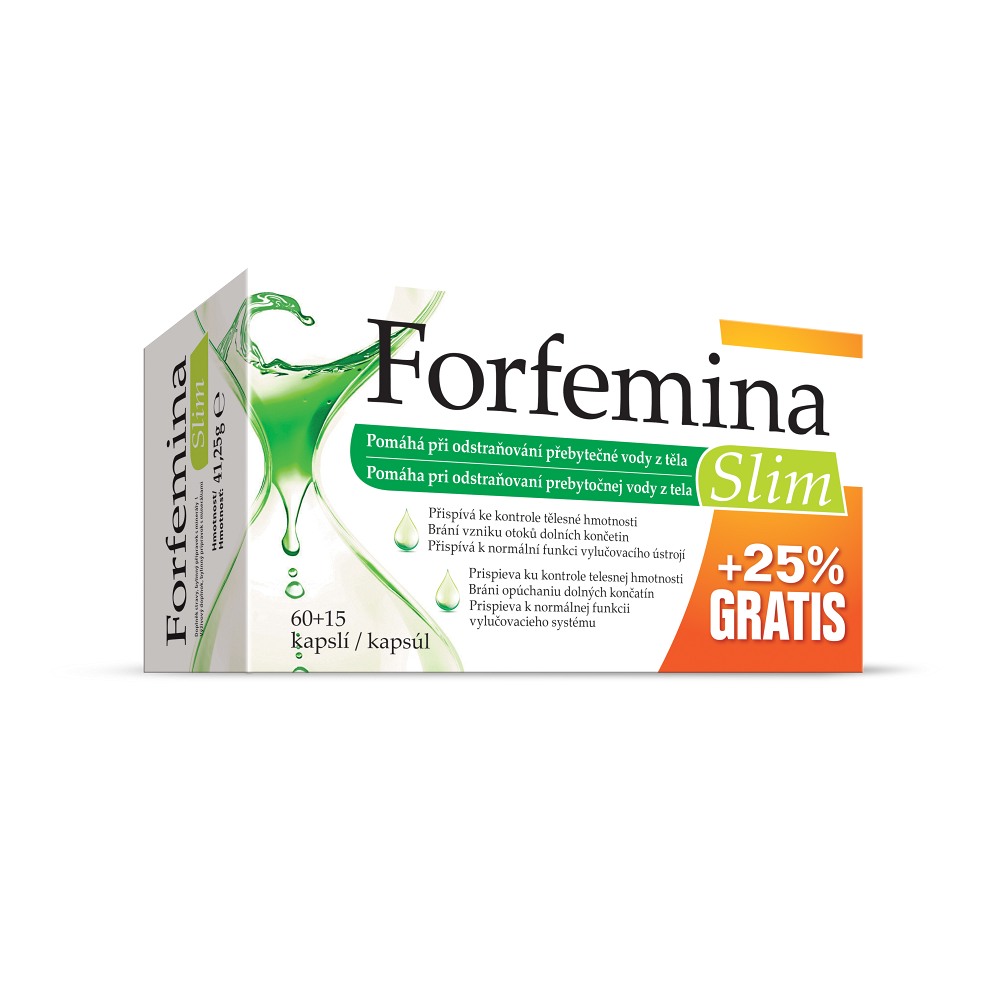 FORFEMINA Slim odvodnenie tela 25 percent GRATIS 75 kapsúl