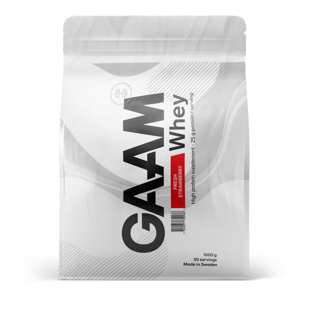 GAAM 100 percent whey premium fresh strawberry protein 1 kg