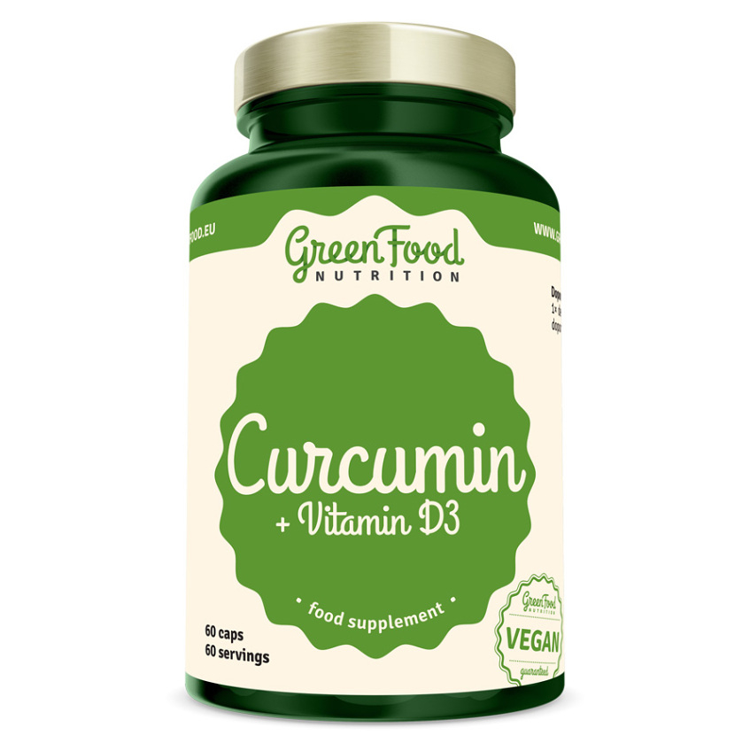 GREENFOOD NUTRITION Curcumin  Vitamín D3 60 kapsúl