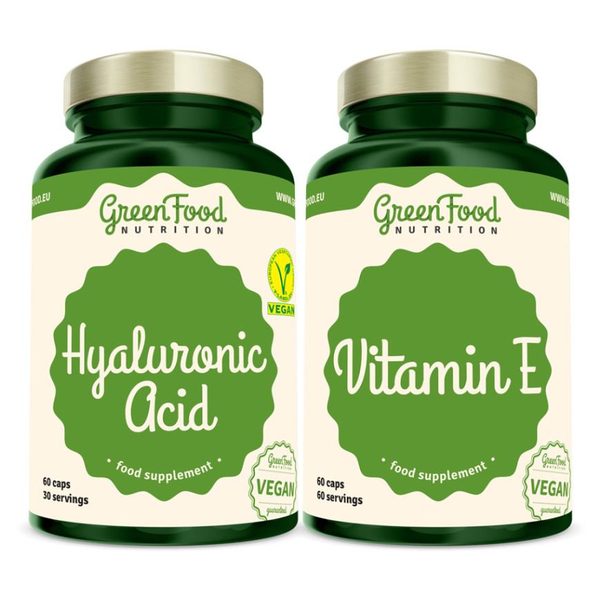 GREENFOOD NUTRITION Hyaluronic acid 60 kapsúl  vitamín E 60 kapsúl