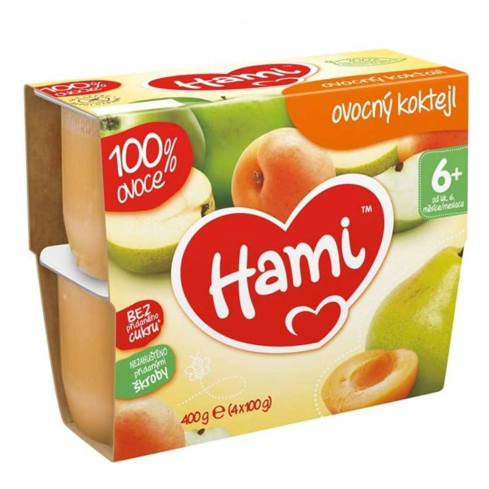 HAMI 100 percent ovocie Ovocný koktejl 4x 100 g