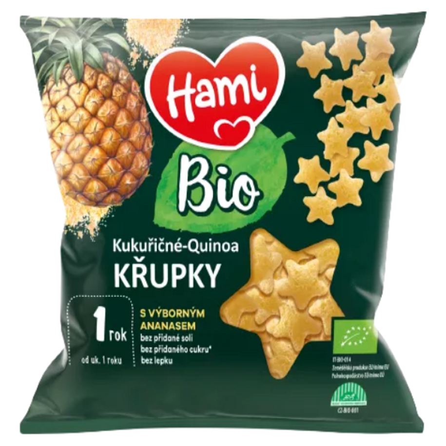 HAMI BIO Kukuričné-quinoa chrumky ananás 20 g 12m