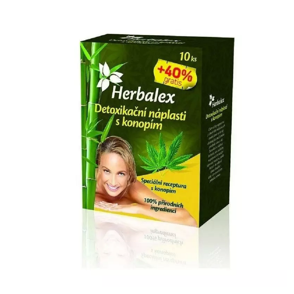 HERBALEX Detoxikačná náplasť s kanabisom 10 kusov  40 percent gratis
