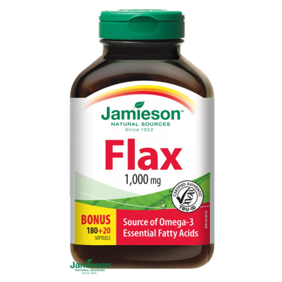 JAMIESON Flax OMEGA-3 1000 mg ľanový olej 200 kapsúl