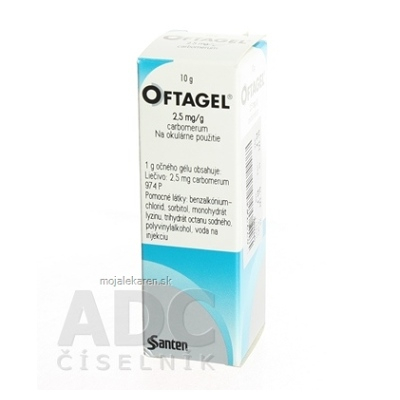 OFTAGEL 2,5 mgg očný gél 10 g