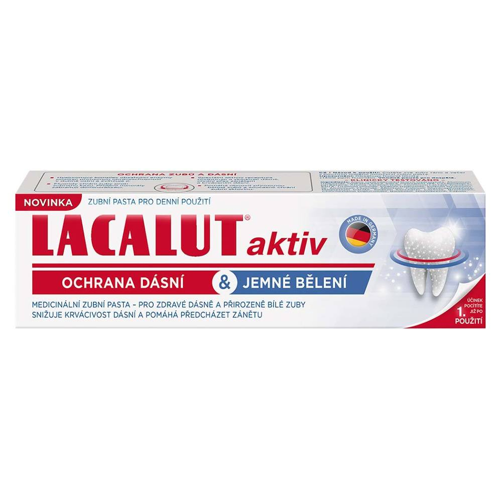 LACALUT Aktiv Zubná pasta Ochrana ďasien  Jemné bielenie 75 ml