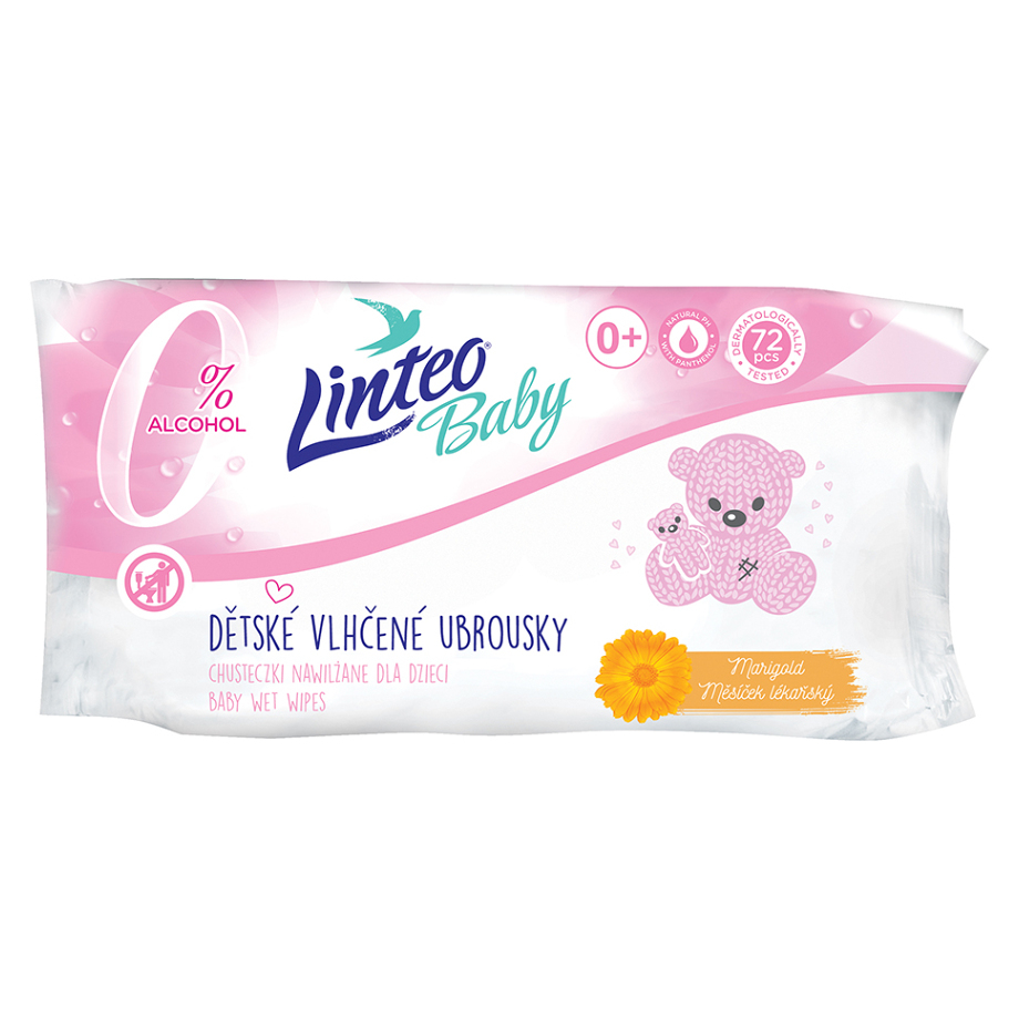 LINTEO Baby Vlhčené obrúsky Soft  Cream 72 ks