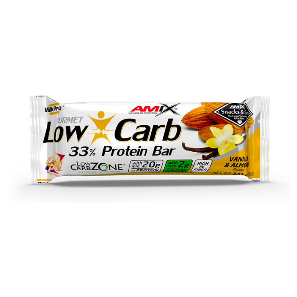 AMIX Low carb 33 percent protein bar vanilka a mandle 60 g