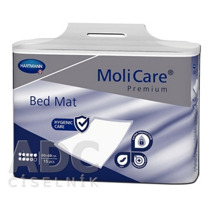 MOLICARE Premium Bed Mat Inkontinenčná podložka 9 kvapiek 60 x 60 cm 15 kusov