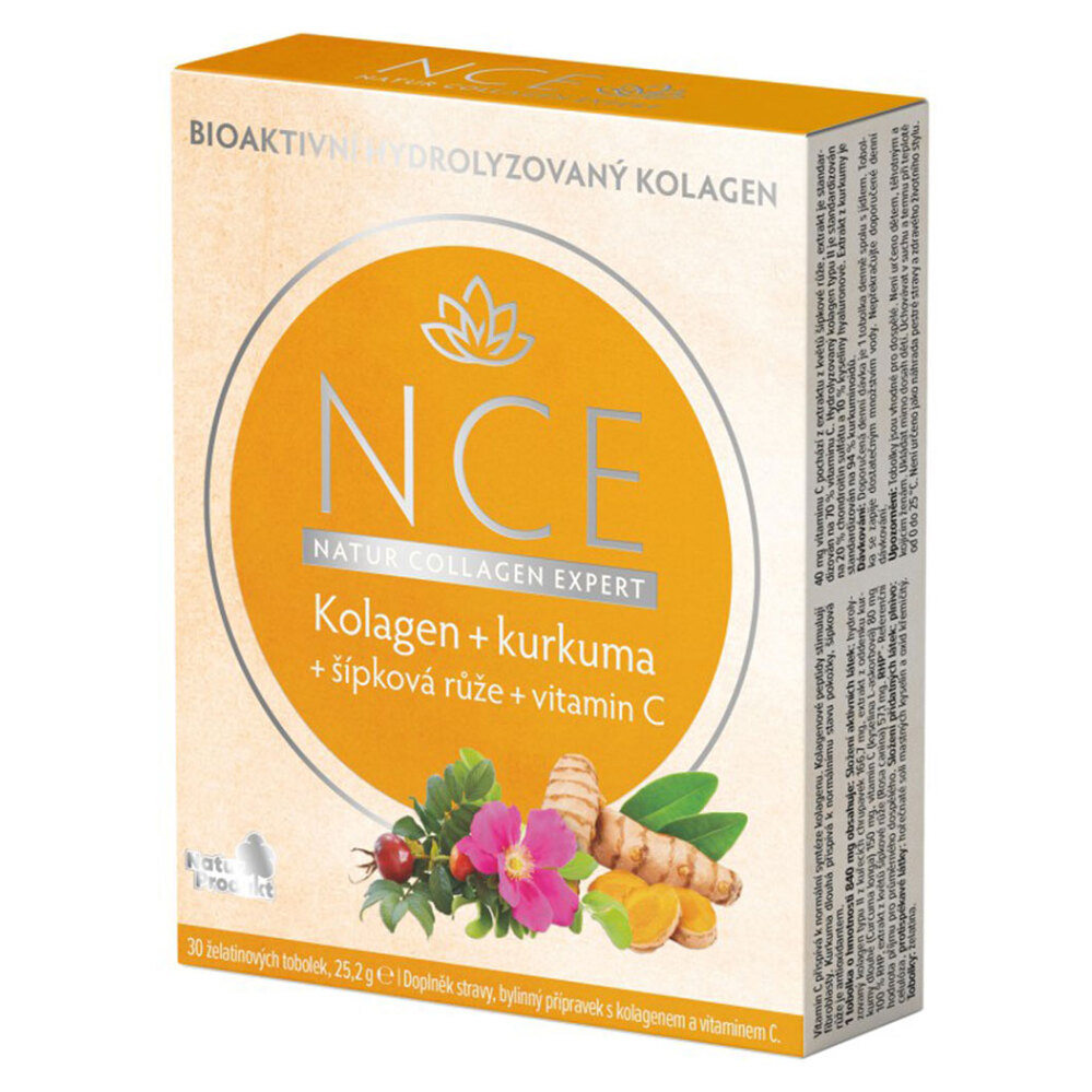 NATURPRODUKT NCE kolagén  kurkuma  šípková ruža  vitamín C 30 kapsúl
