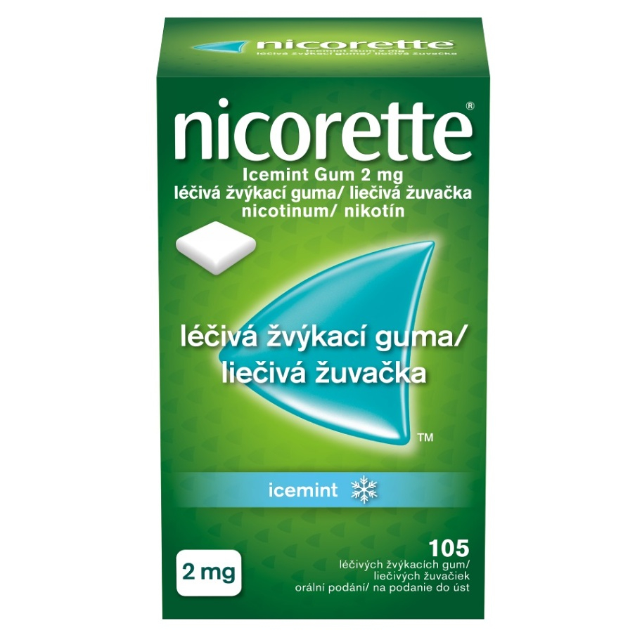 NICORETTE Icemint Gum 2 mg liečivé žuvačky 105 ks