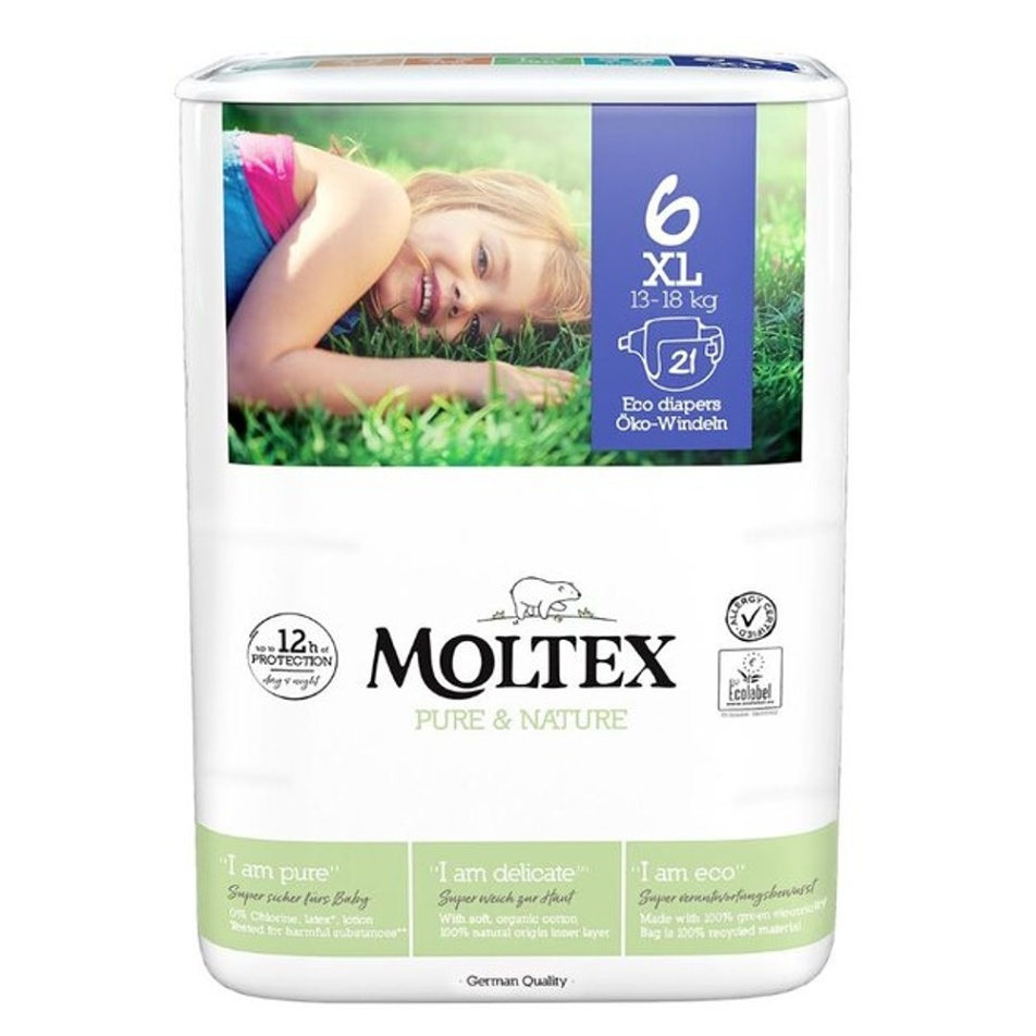 MOLTEX Pure  Nature plienky XL 13-18 kg 21 kusov