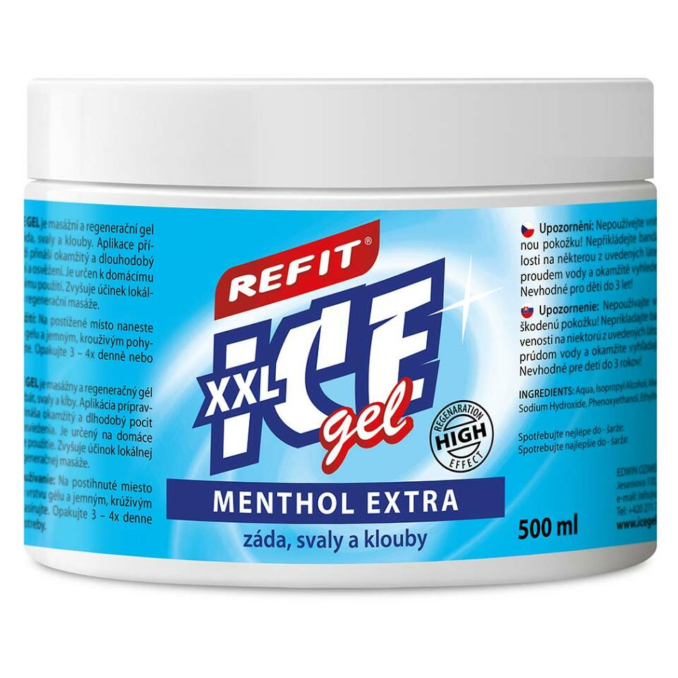 Refit Ice gel s mentholom 2.5 percent 500ml modrý