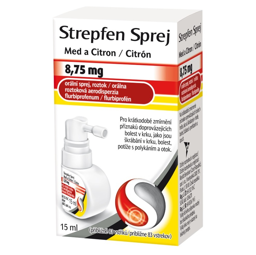 STREPFEN Sprej 8,75 mg orálna roztoková aerodisperzia 15 ml