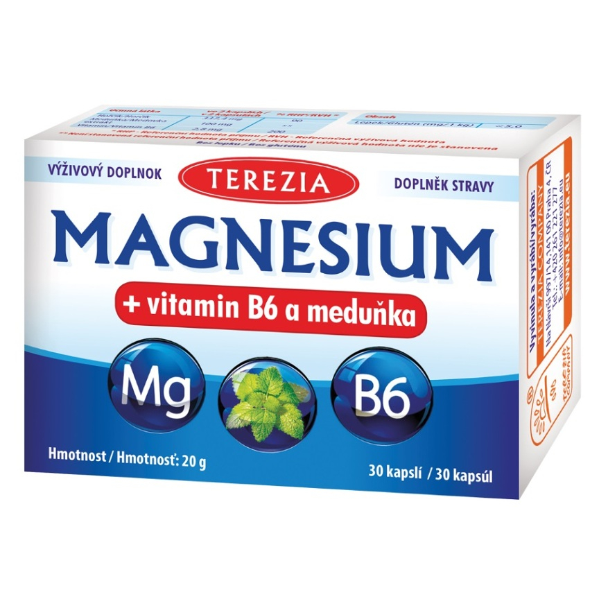 TEREZIA Magnesium  vitamín B6 a medovka 30 kapsúl