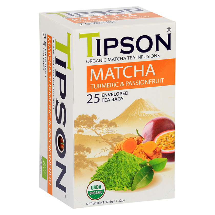 TIPSON Matcha Turmeric  Passion Fruit 25 vreciek BIO