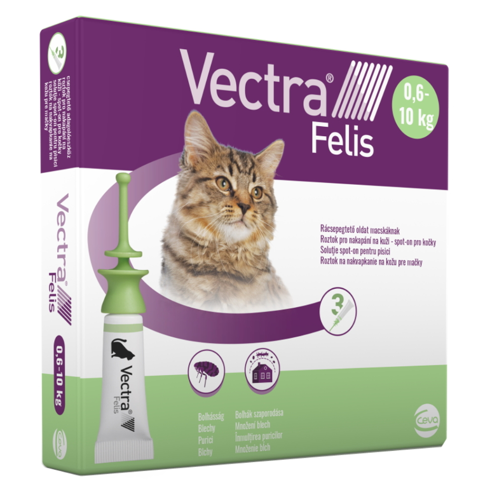 VECTRA Felis Spot-On pre mačky 0,6-10 kg 0,9 ml 3 pipety
