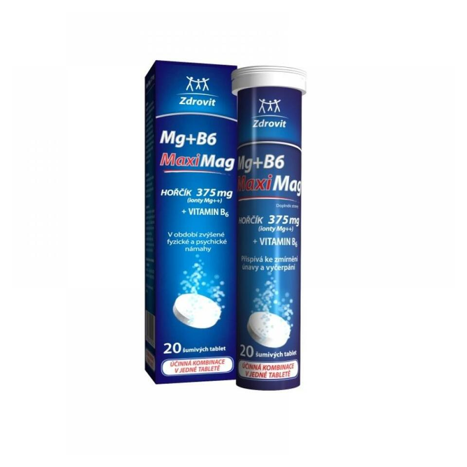 ZDROVIT MaxiMag horčík 375 mg  vitamín B6 20 šumivých tabliet
