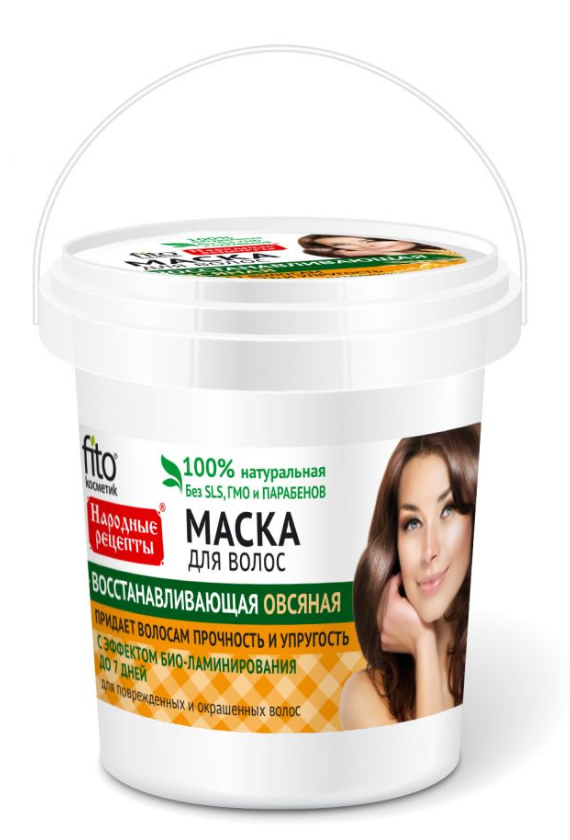 Obnovujúca vlasová maska s ovsennými proteínmi  na poškodené a farbené  vlasy - Fitokosmetik - 155ml