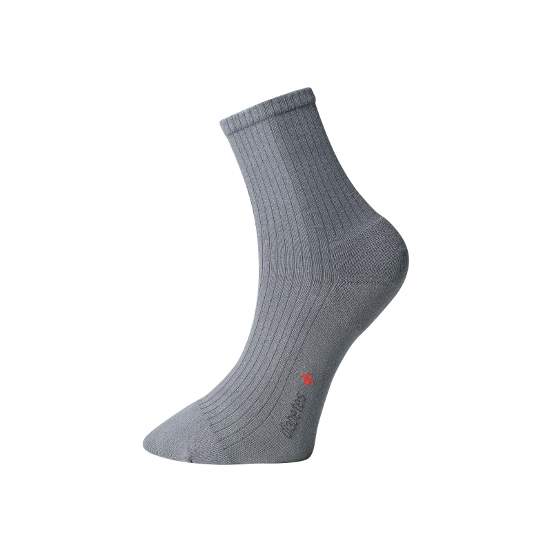 Ponožky s jemným zovretím lemu - s mikroplyšom v päte a špičke  - tmavo šedé - Ovecha Veľkosť: 23-24