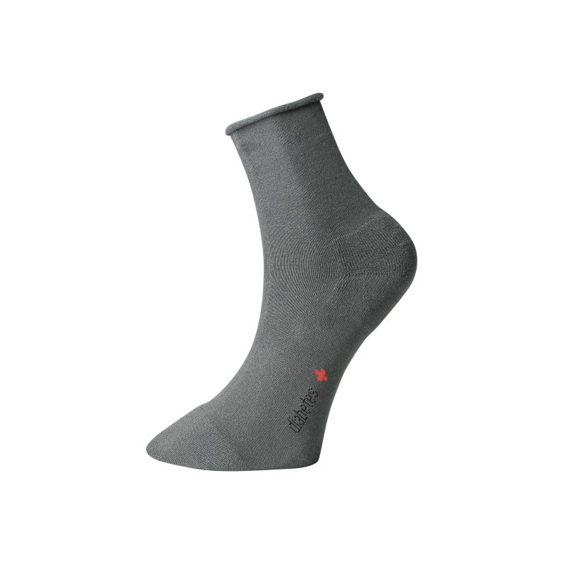Ponožky s jemným zovretím lemu  Roll-top- s mikroplyšom - tmavo šedá - Ovecha Veľkosť: 23-24