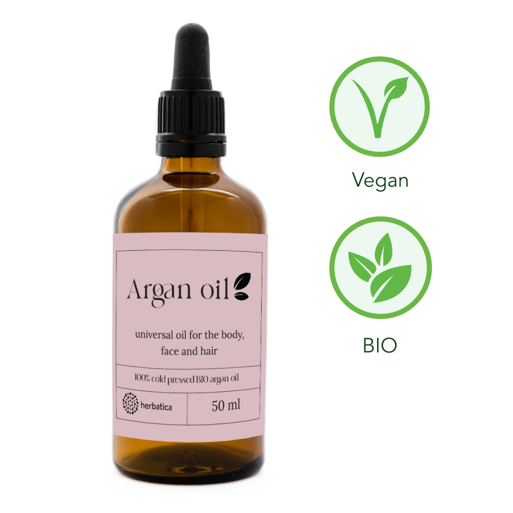 Arganový olej 100 percent BIO prírodný, za studena lisovaný - Herbatica Objem: 100 ml